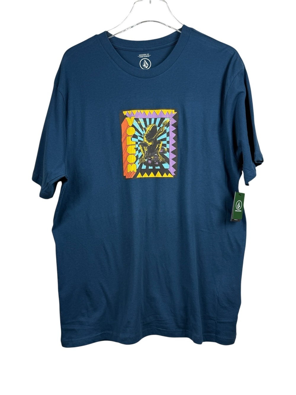Volcom Doom Frog Blue Lightweight T-Shirt Men's Size L NWT